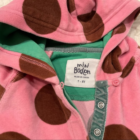 VGUC Boden Pink w/Brown Polka Dots Terry Swim Cover - Picture 2 of 5